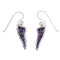 Sterling Silver And Magenta Turquoise Hook Dangle Earrings MX63759